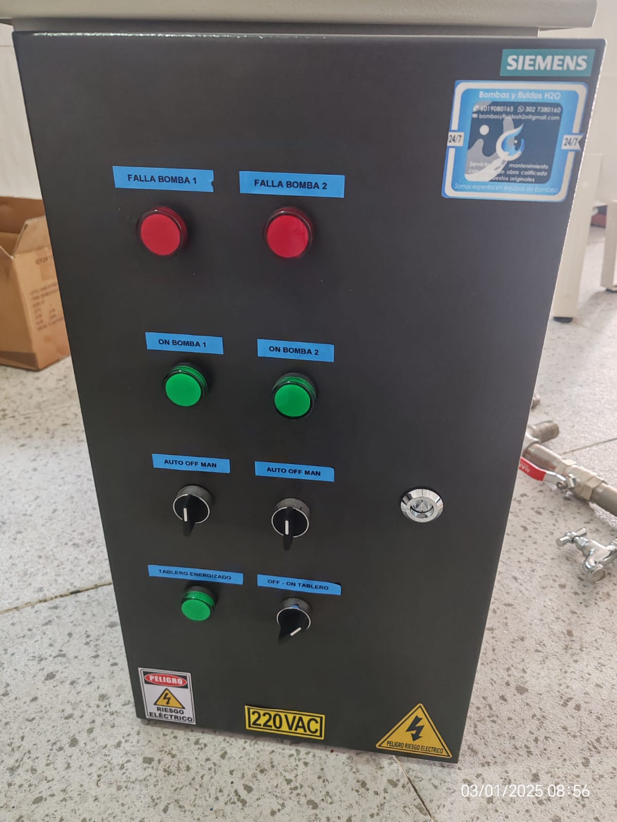 Sistema bombeo presión automatizado